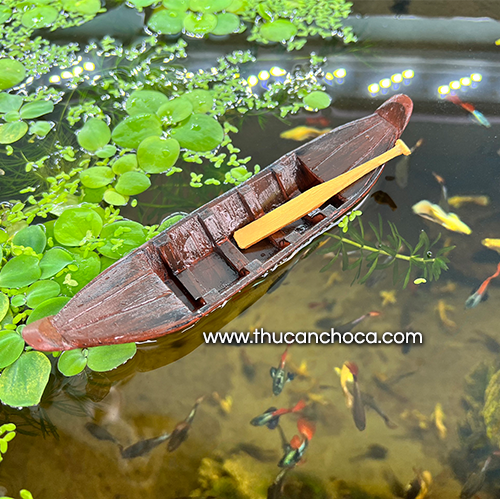 Thuyền xuồng nổi trang trí hồ cá (Mô hình)