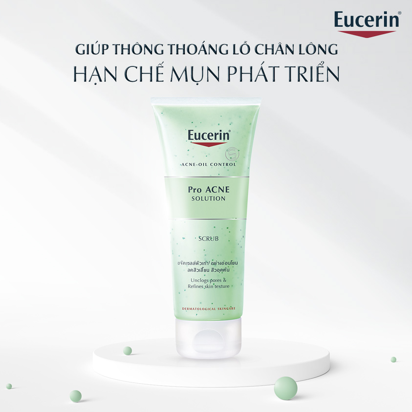[HCM]Eucerin Tẩy Tế Bào Chết Ngăn NGừa Mụn Pro Acne Solution Scrub 100ML