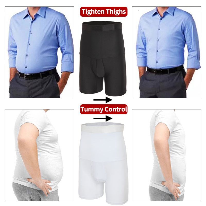 Men Tummy Control Shorts High Waist Slimming Underwear Male Body Shaper  Seamless Belly Girdle Boxer Briefs Abdomen Control Pants