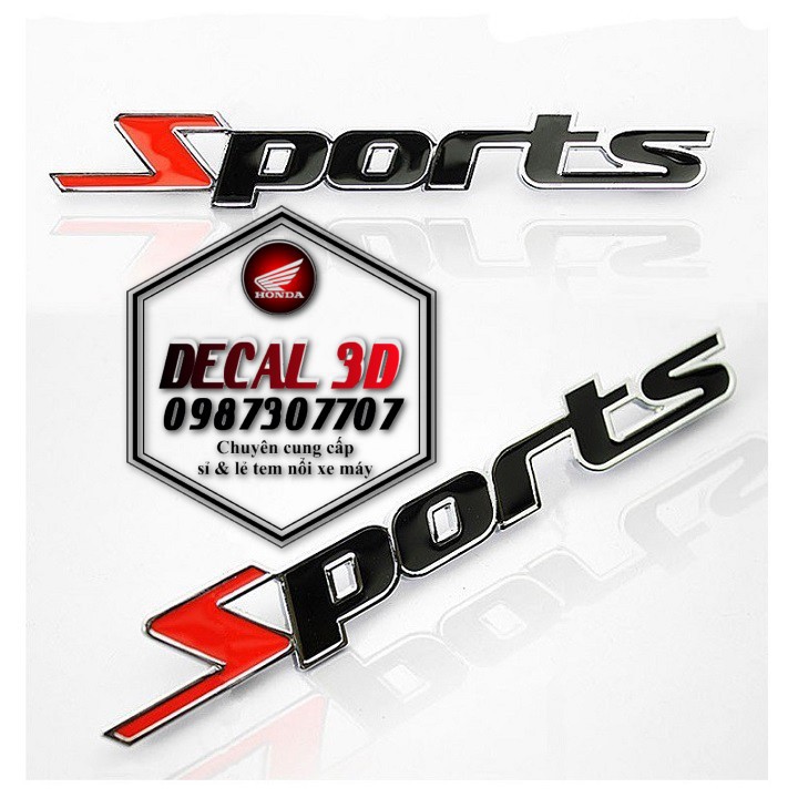 Tem sport trang trí xe máy ,ô tô cực đẹp