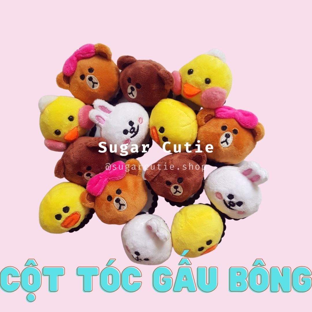 Cột tóc gấu bông hình gấu thỏ vịt handmade