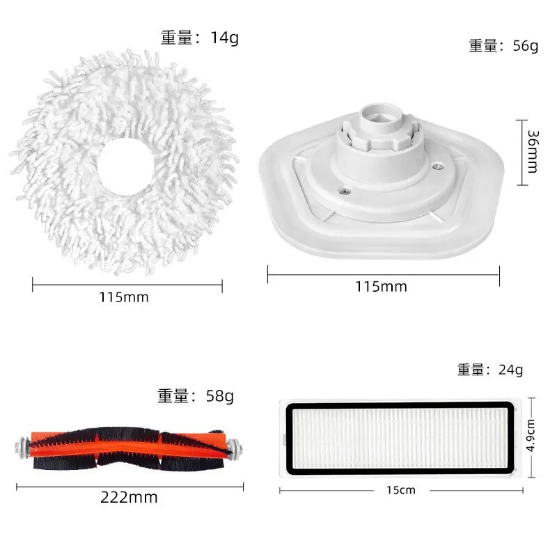Con lăn chổi cạnh HEPA lọc giẻ lau sàn thay thế cho dreame Bot W10 làm sạch Robot hút bụi phụ tùng essories
