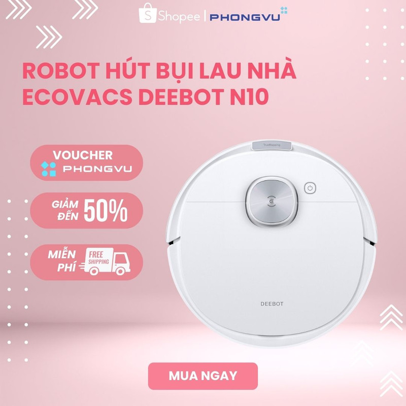 Robot hút bụi lau nhà Ecovacs Deebot N10 - Bảo hành 12 tháng