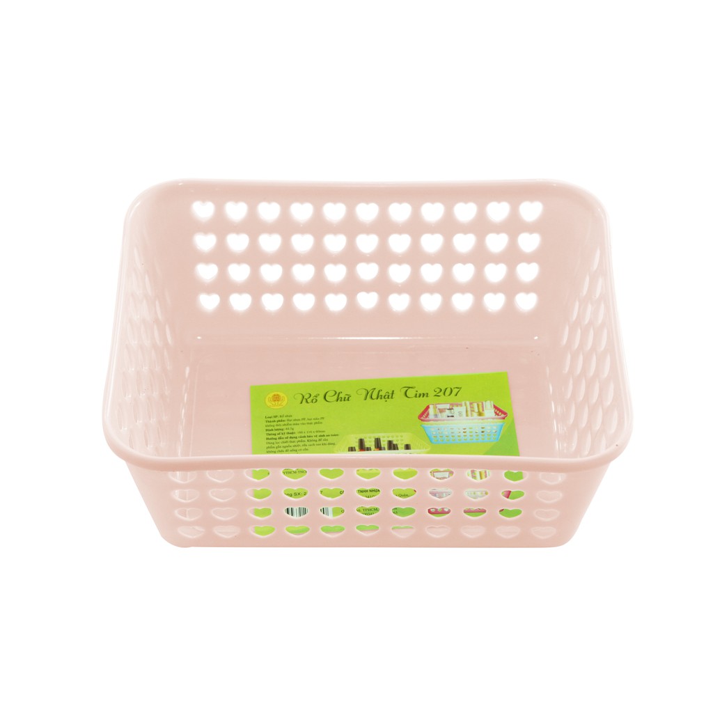 Rổ chữ nhật hình tim TỰ LẬP TL207 - 12cm - (Giao Màu Ngẫu Nhiên)