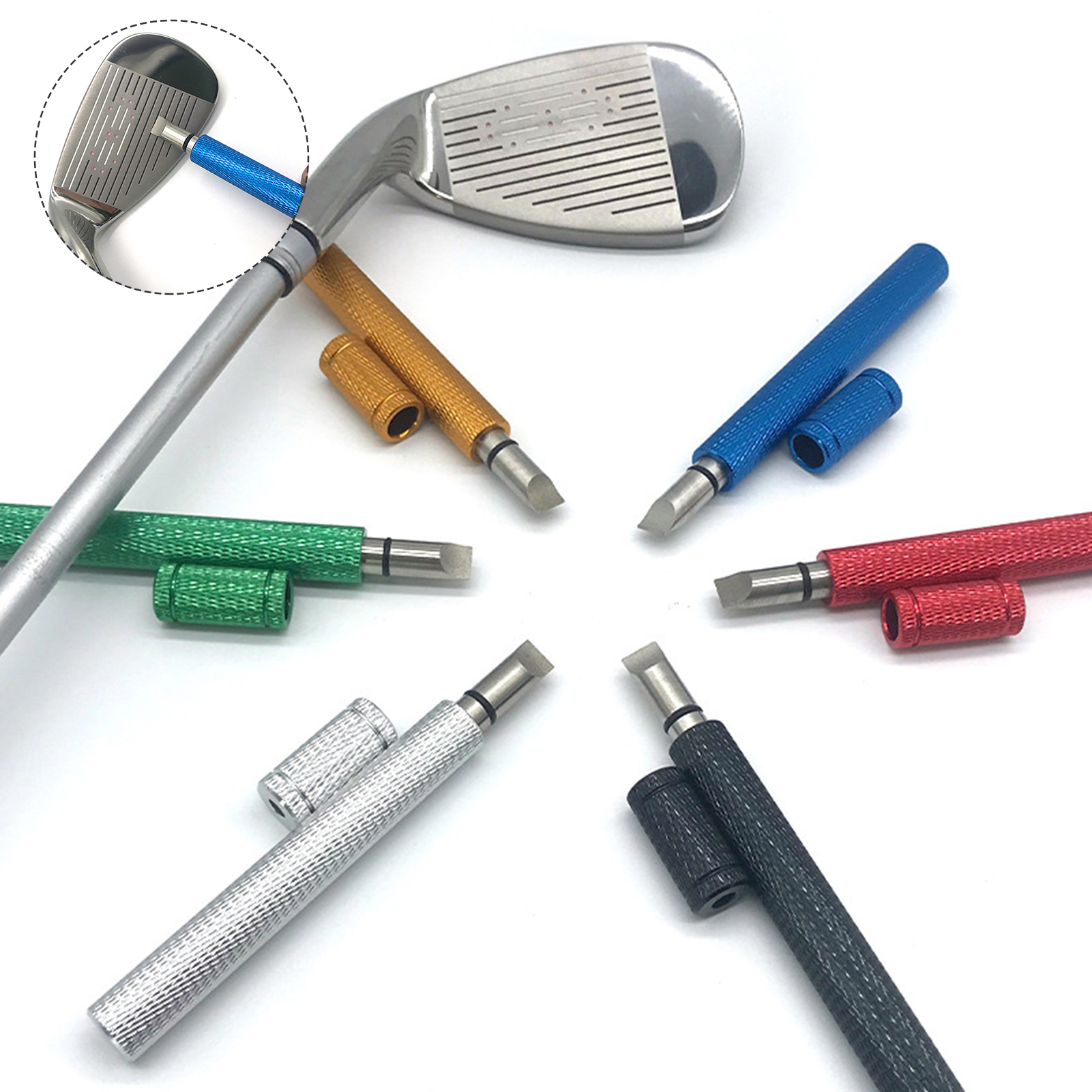 Grooving Tool Golf Club Cleaning Tool Portable Golf Club Sharpener Tool High Strength Rustproof Cleaning Pen