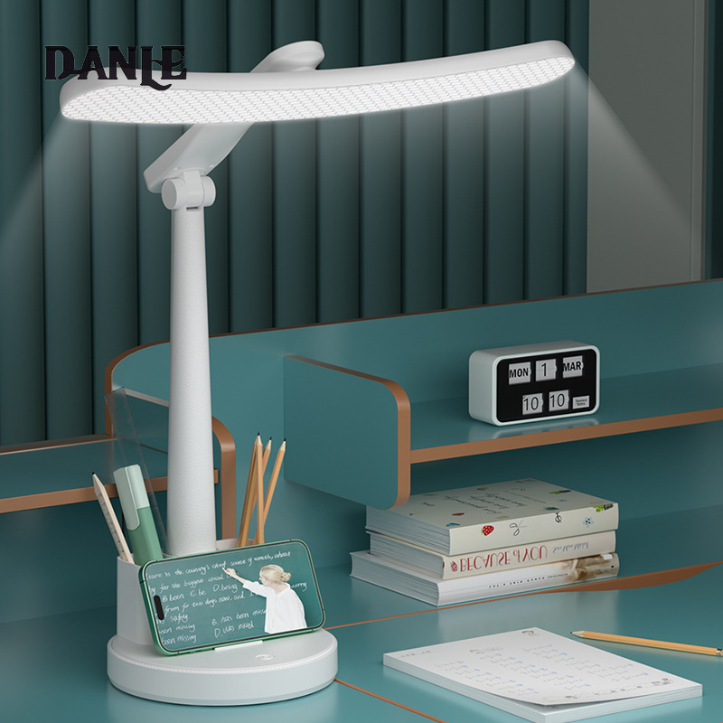 DANLE【Miễn phí vận chuyển】Bóng LED mới cong Đèn bàn học sinh học xi bảo vệ mắt ký túc xá đặc biệt chân cắm gập Đèn đọc sách ban đêm cạnh giường ngủ