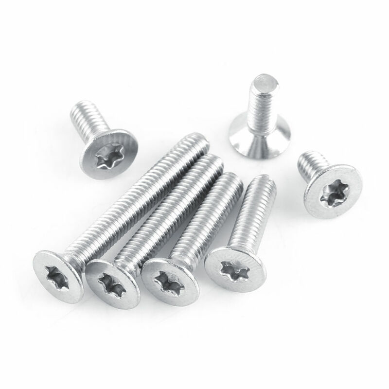 25/50pcs M2.5 M3 M4 304 A2 Stainless Steel Torx Screws Flat Head Countersunk Hex Sockets