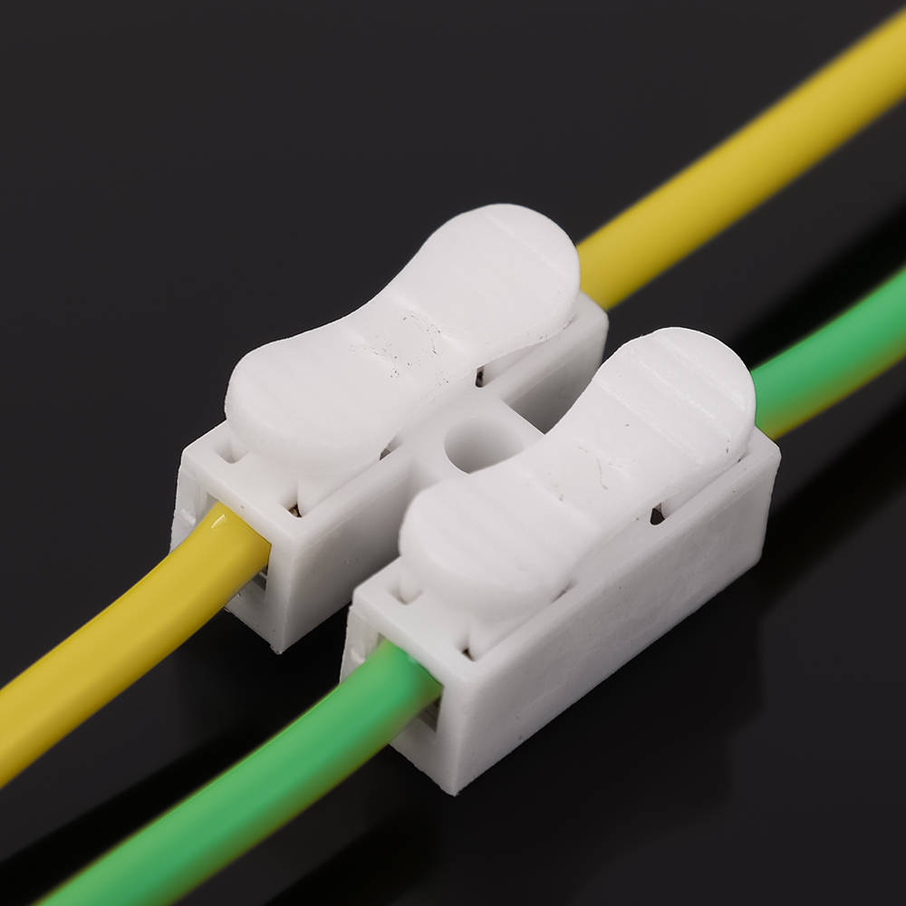 20 cái kết nối nhanh CH-2 tái sử dụng khối thiết bị đầu cuối an toàn mùa xuân Bộ Đấu nối nhanh Điện 2 kẹp dây điện nối Clip