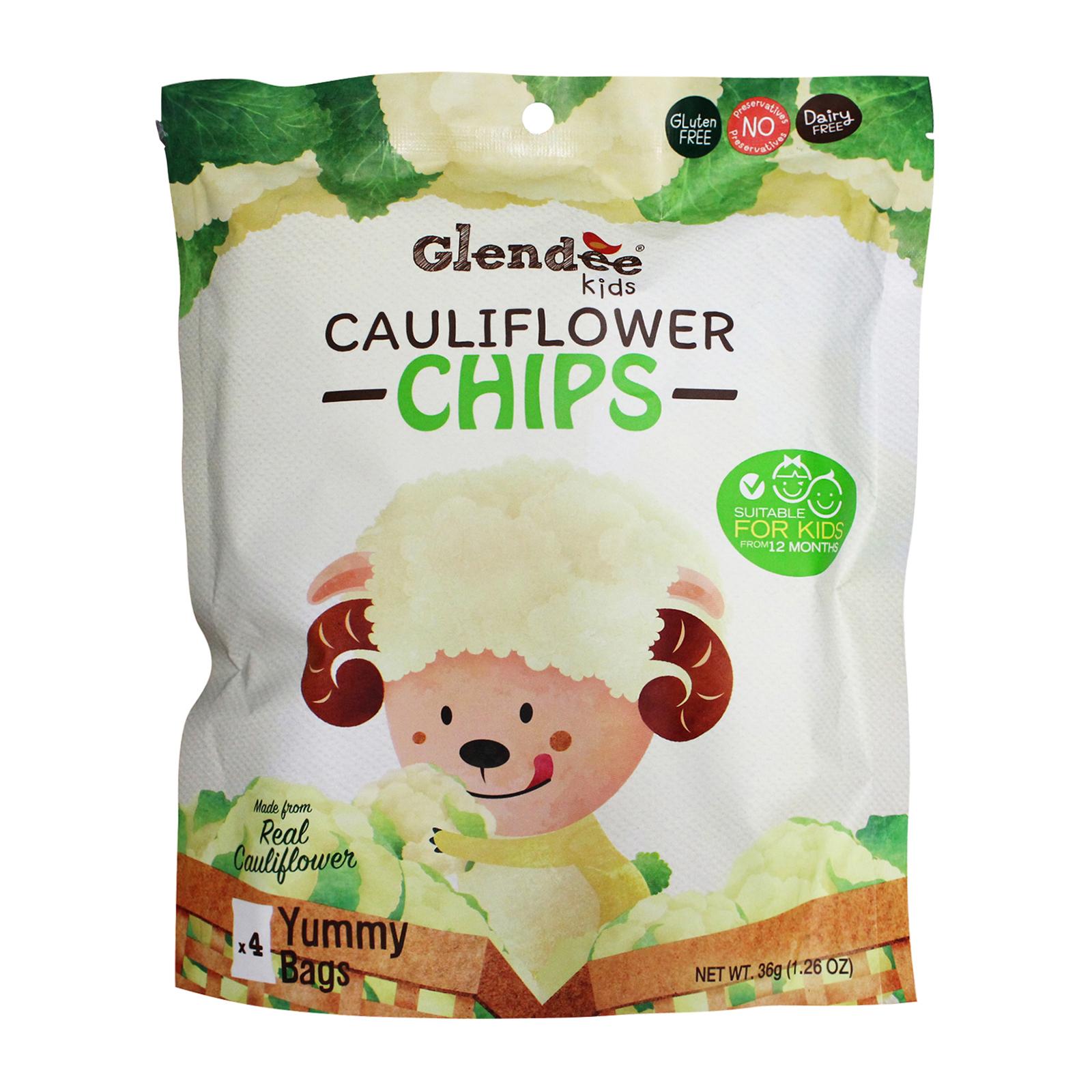 Glendee Kids Cauliflower Chips Yummy Bags(4P x 9G) Vacuum fried Real