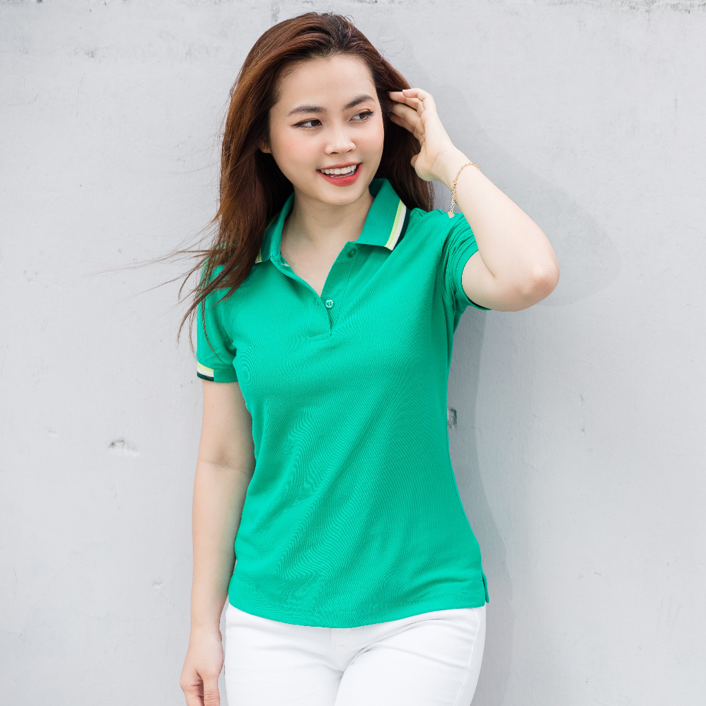 Áo Polo Nữ Poligan Nhập Khẩu thá¡ Lan (GREEN/BLACK)