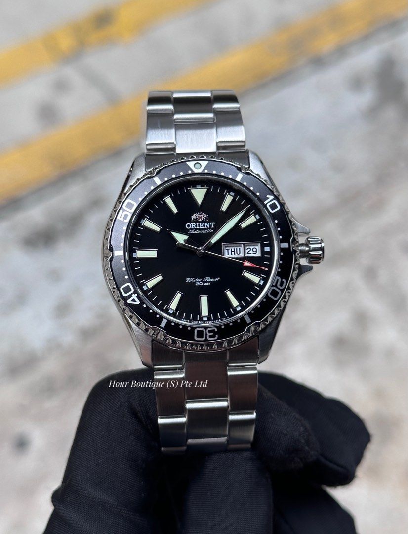 Orient Kamatsu Mako 3 Black Dial Men's Automatic Divers Watch RA