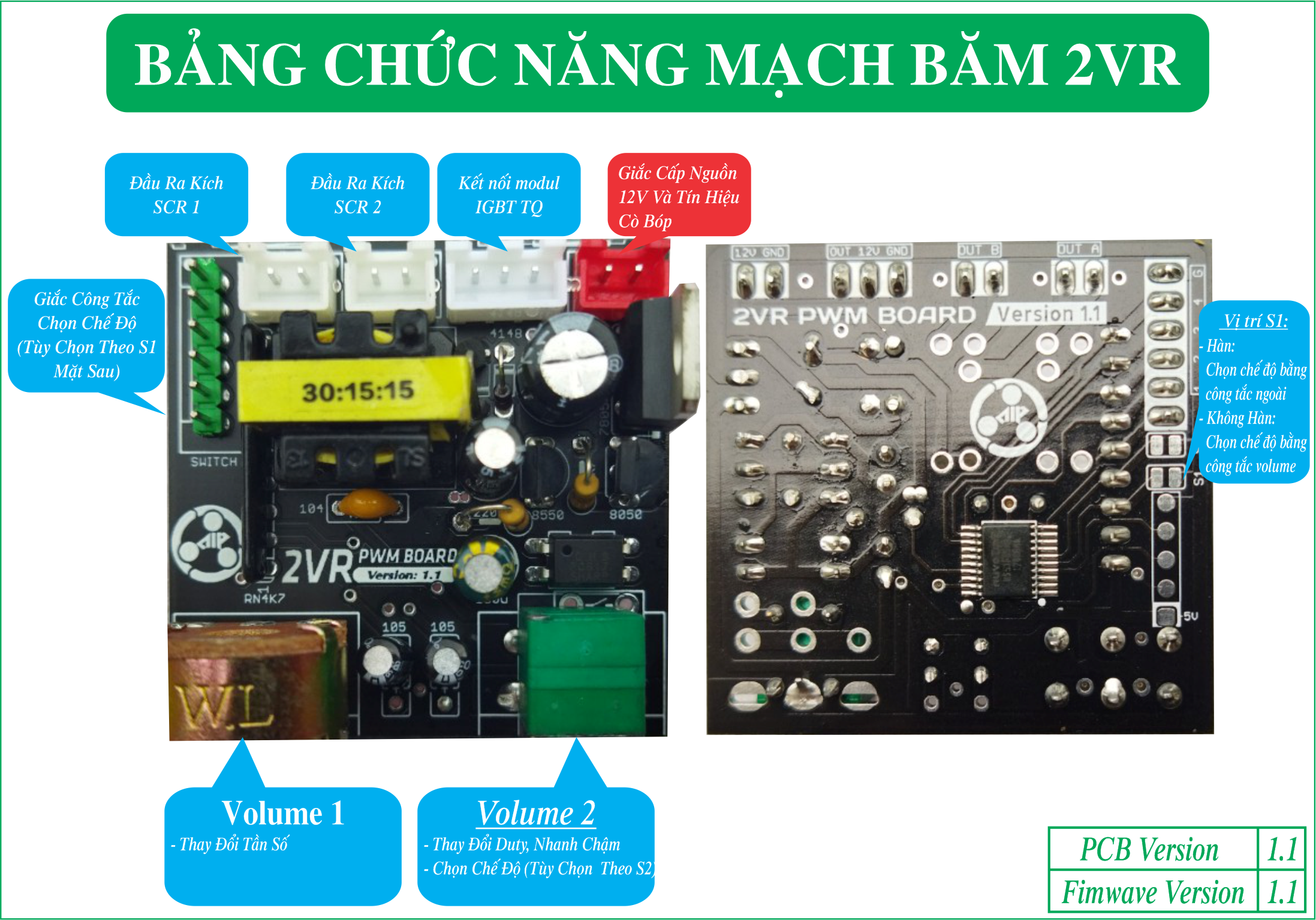 Mạch băm xung 2VR - V1.1 (SCR, IGBT)