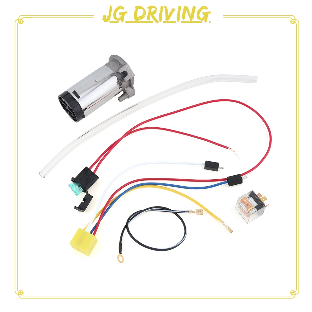 JD 12V Durable Car Air Compressor and Air Hose with Wires and Relay for Air Horn Car Truck Vehicle Motorcycle