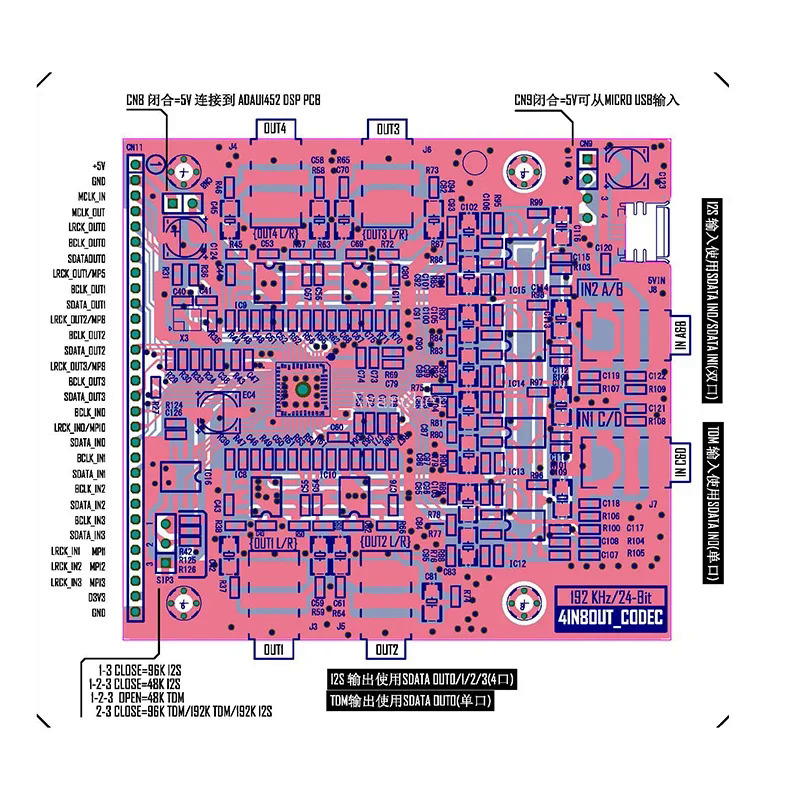 [Biel] nvarcher adau1452  DSP bảng phát triển học stm32f103 DSP với codec