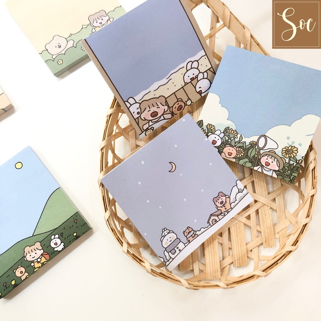 Tập giấy Note ghi chú Cô gái tóc búi