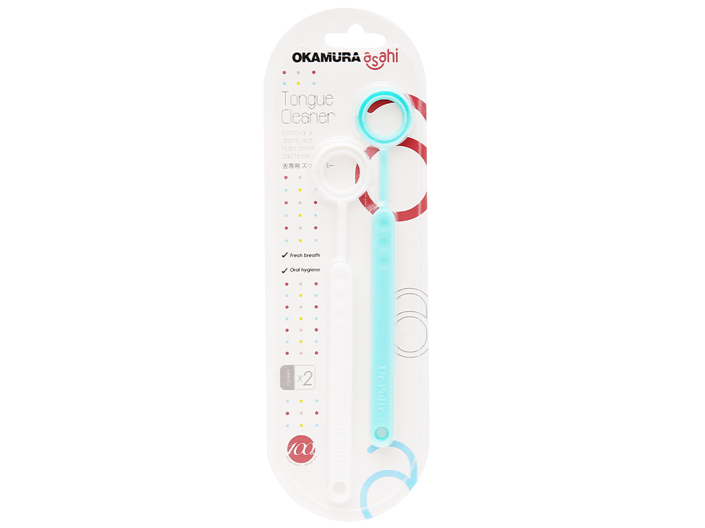 Dụng cụ cạo lưỡi Okamura Asahi (Vỉ 2 cây)