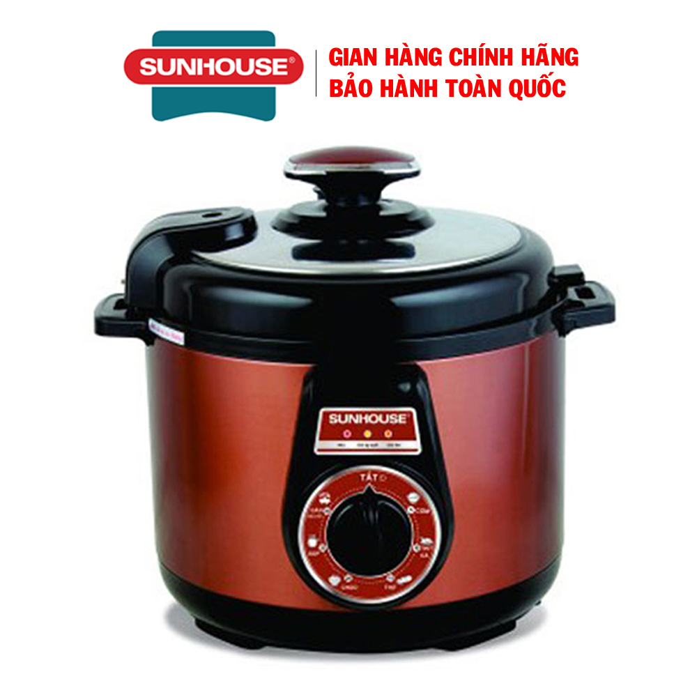 Nồi áp suất điện đa năng Sunhouse SHD1552 - Nồi áp suất đa năng Sunhouse - Nồi áp suất điện siêu bền - Dung tích 5L, Đa chức năng chức năng nấu cơm, canh, hấp, hầm, Bảo hành 12 tháng