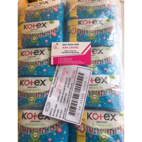 Mẫu mới BVS Kotex hàng ngày kháng khuẩn