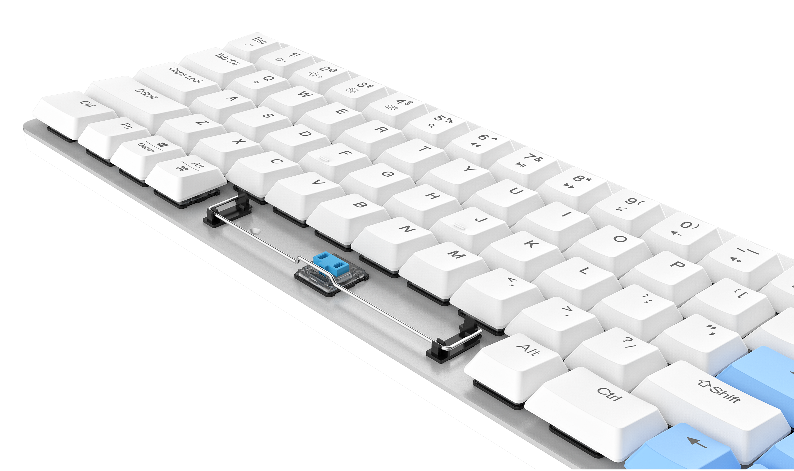 Bàn phím cơ Dareu EK868 Bluetooth WHITE 68KEY  (SLIM, Brown/ Red D-KAILH switch)