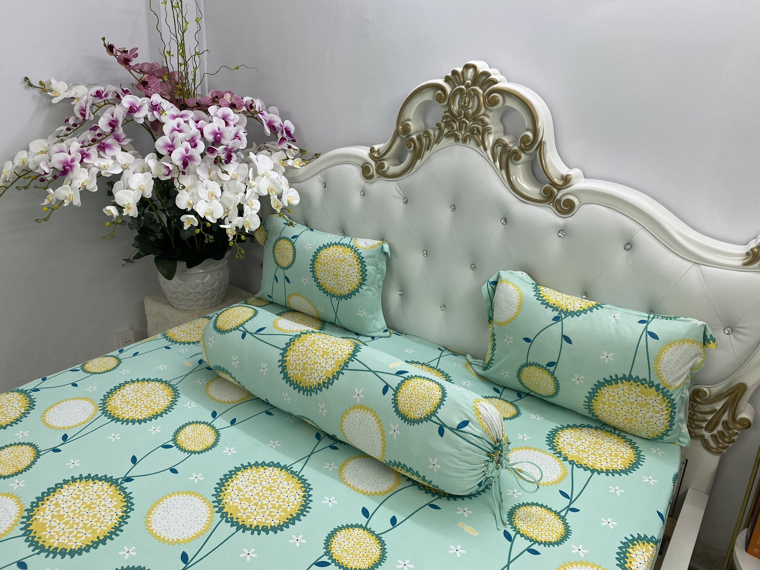 [HCM]Bộ Drap gối Thun Hàn Quốc mát lạnh { 4 món } FULL SIZE  nhiều màu