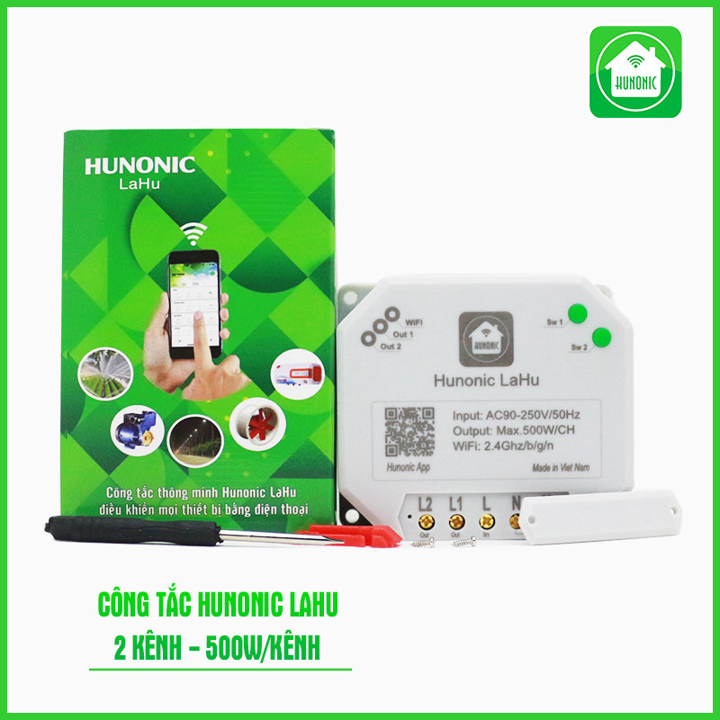 Công tắc Hunonic Lahu 2 kênh