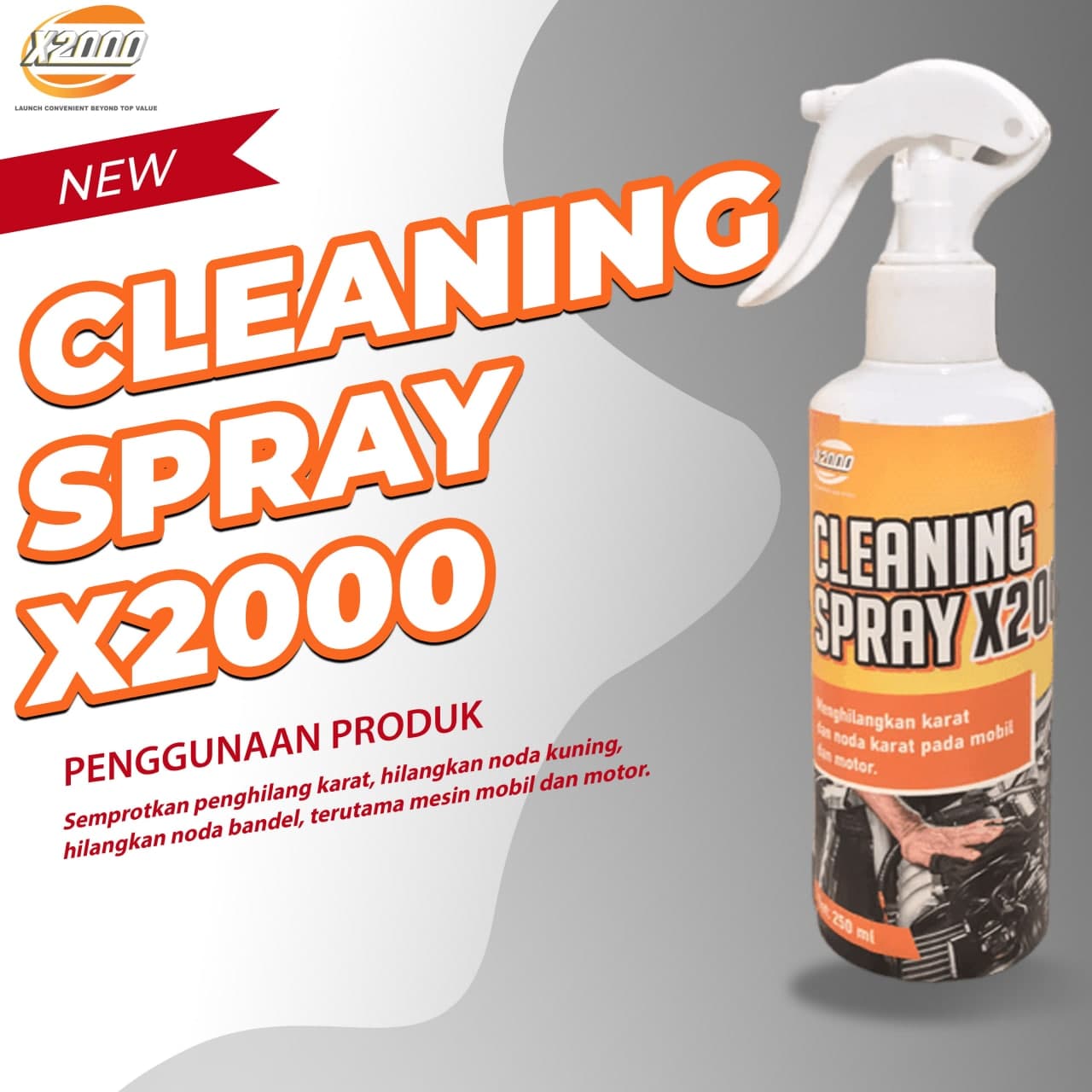 Pembersih karat X2000 serbaguna, Cleaning spray X2000, Menghilangkan karat,  minyak kotor, lumpur, noda jamur di jok kulit | Lazada Indonesia