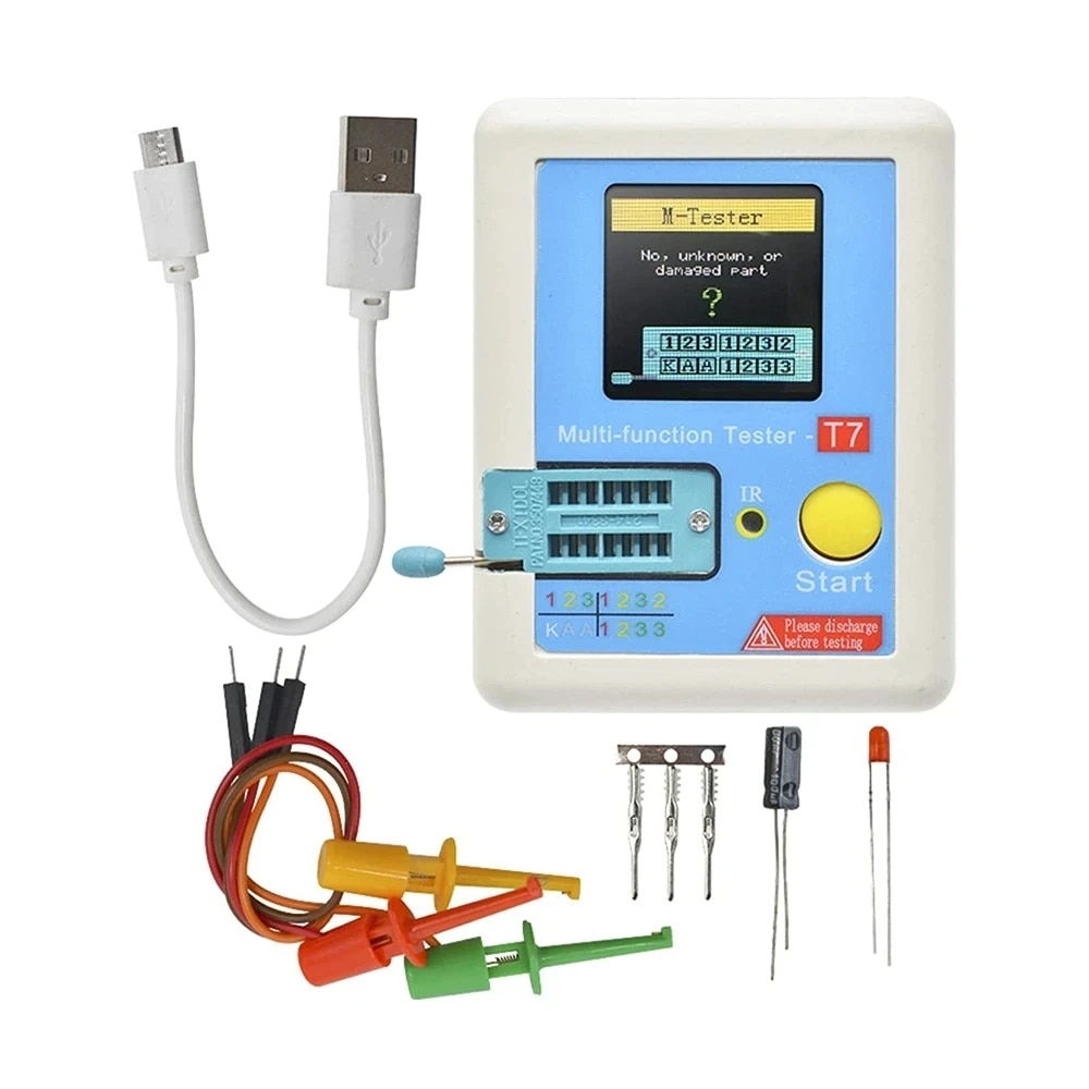 Lcr-t7 t7-h transistor tester tft diode triode capacitance meter lcr esr meter npn pnp mosfet ir multiftion tester multimeter