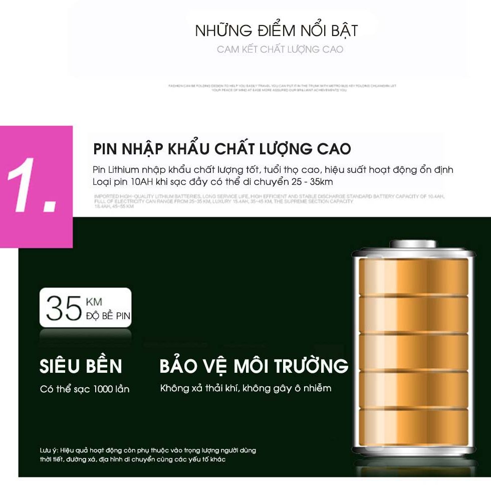 Xe Điện Gấp Gọn Mini E-SCOOTER (Ác Quy 24V-12A/ Có Giảm Sóc Trước/ Tặng Ghế Em Bé)