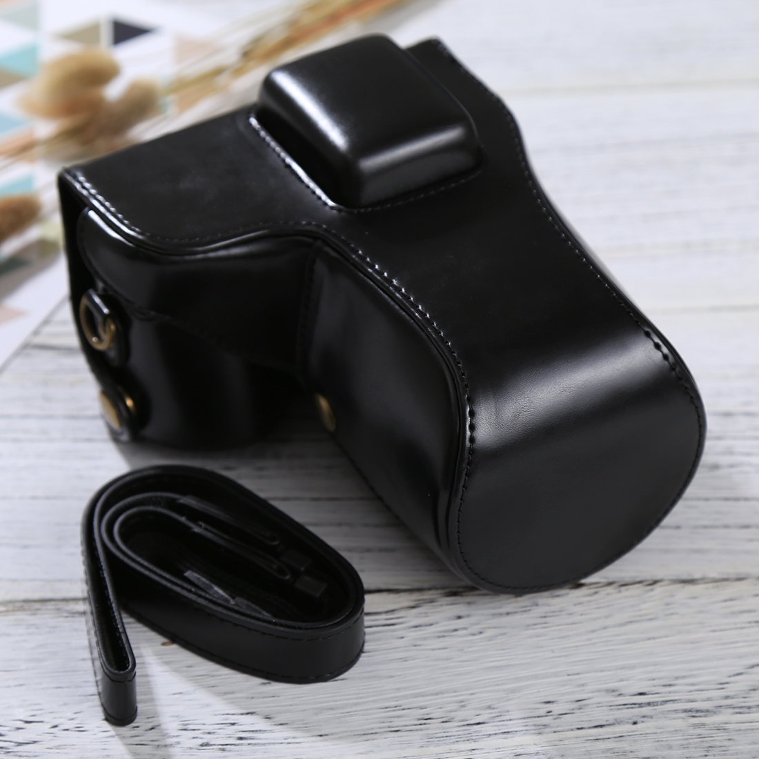 Full Body Camera PU Leather Case Bag with Strap for Samsung NX300(Black)(PULUZ Official store)