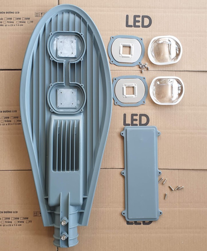 Vỏ đèn đường lá 100W loại 2 mắt led