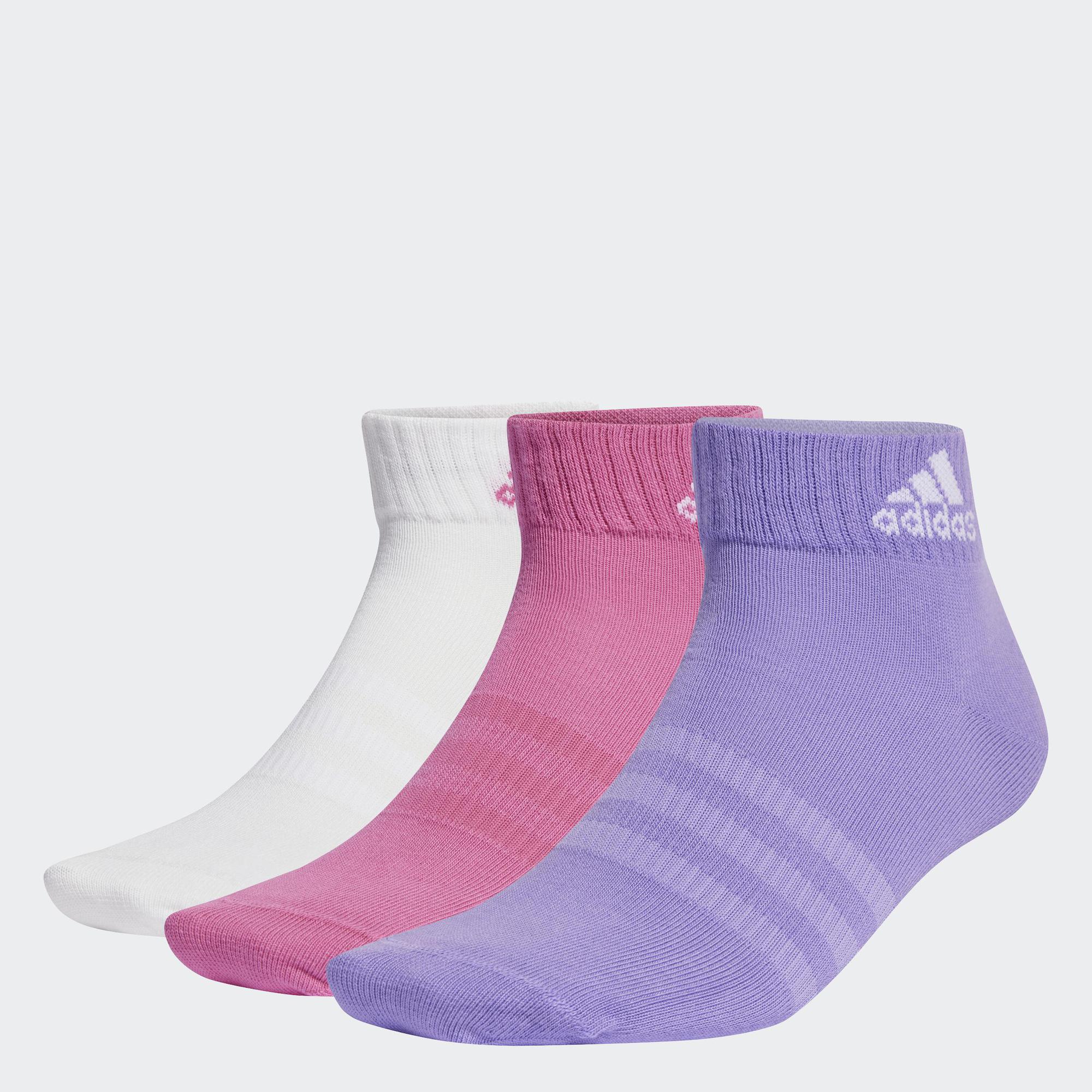 Adidas phong cách sống bộ 3 đôi tất cổ ngắn mỏng nhẹ unisex hồng ic1290