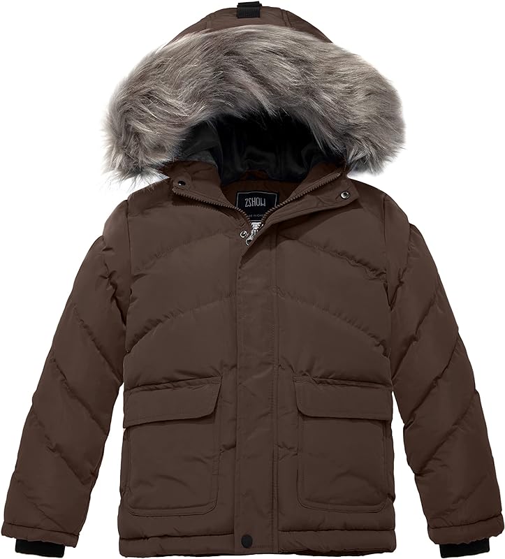 ZSHOW Boy's Thick Winter Jacket Puffer Coat Windproof Padded