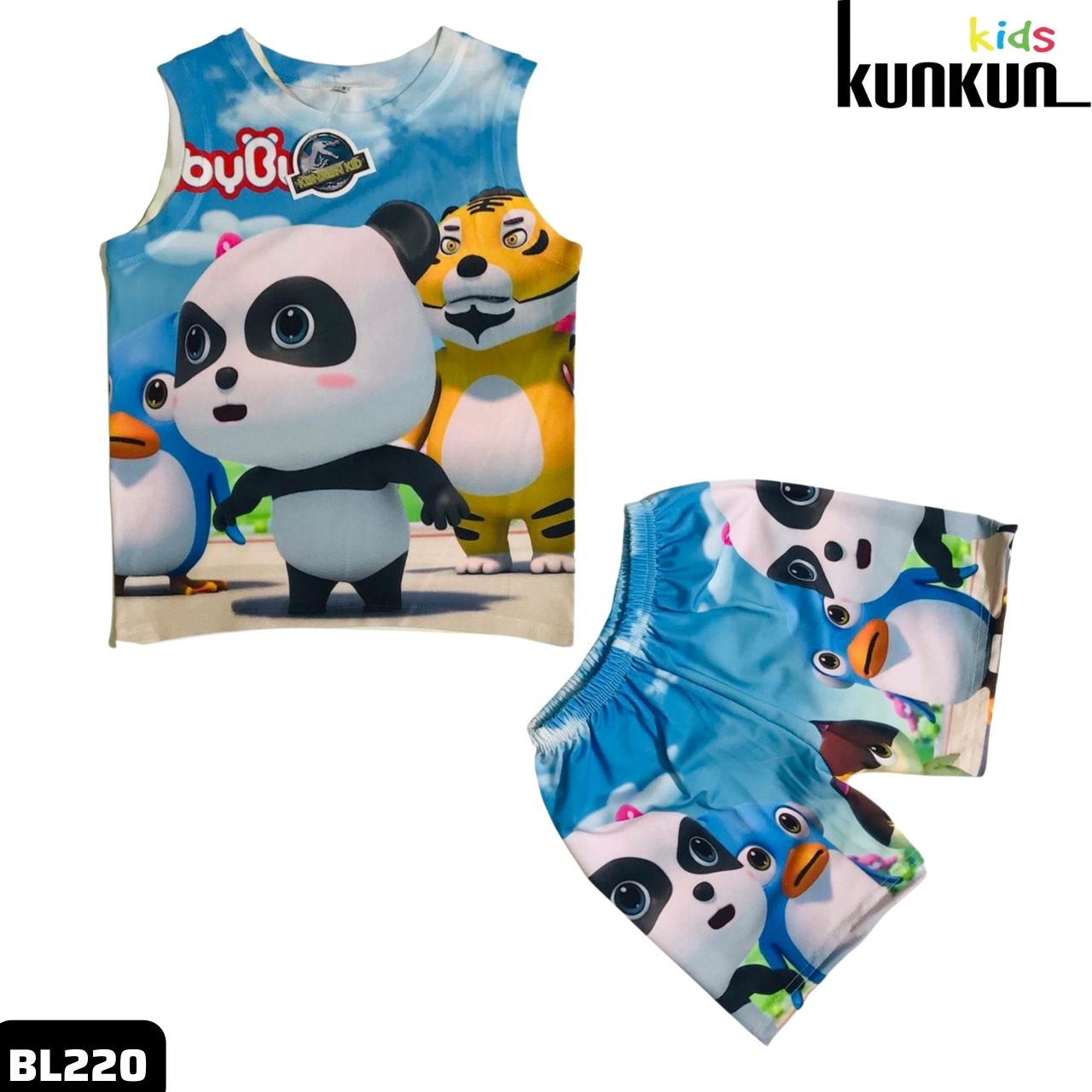 Quần áo bé trai ba lỗ Bé trai In 3D Hình Gấu Trúc Kunkun BL220