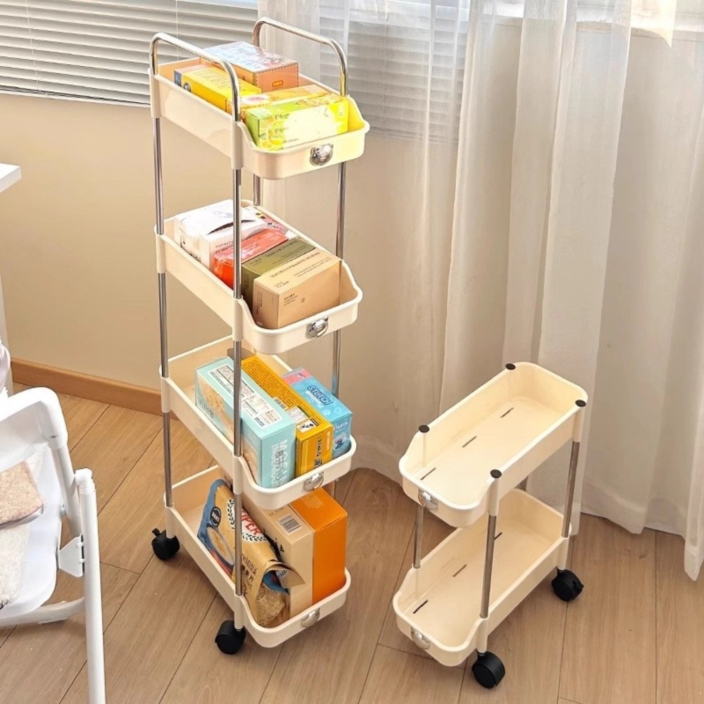 Durable 2/3/4 Layers Rolling Storage Cart Space-Saving Multi-Functional ...