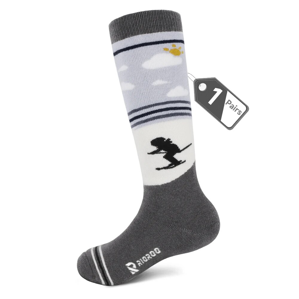 Merino Wool Kids Ski Socks 1/ 2/3 Pairs Winter Warm Thermal Socks Skiing Snowboarding Socks For Toddler Boys And Girls