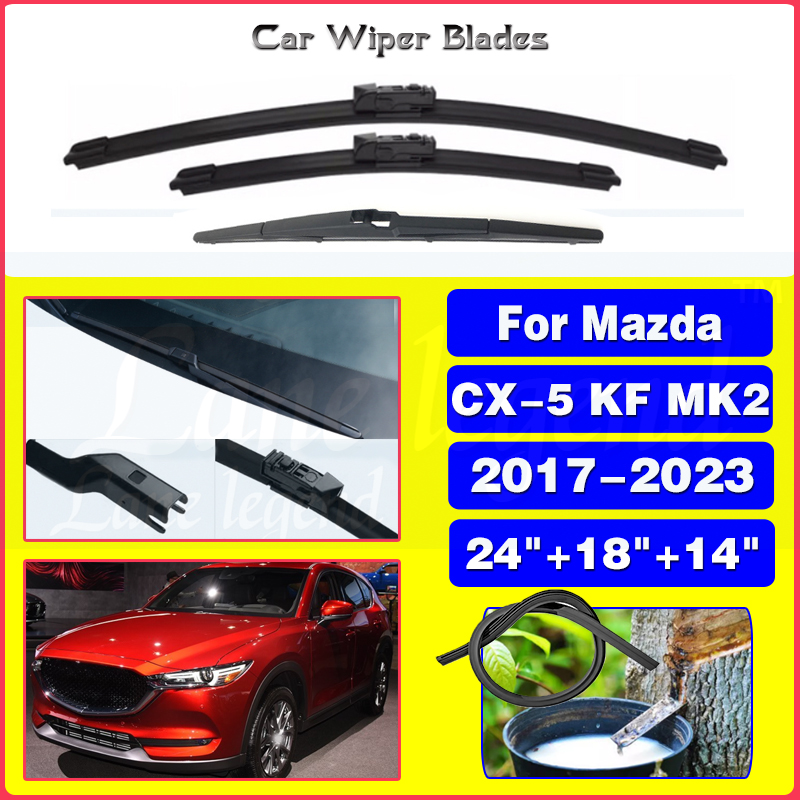 Wiper Blades Set For Mazda CX5 CX5 CX 5 KF MK2 2017 2018 2019 2020 2021 2022 2023 Front Rear