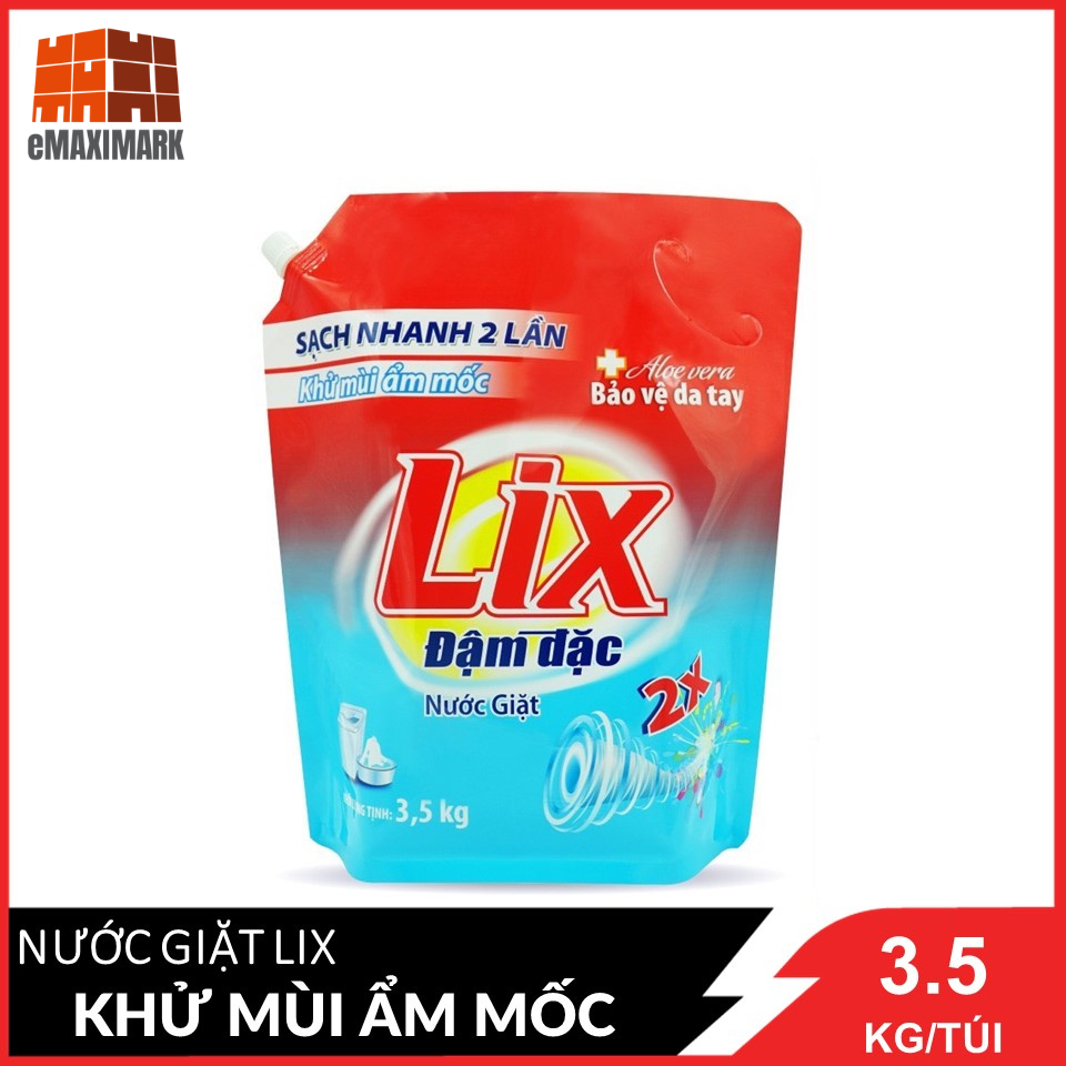 Nước giặt lix đậm đặc tẩy sạch vết bẩn cực mạnh túi 3.5kg