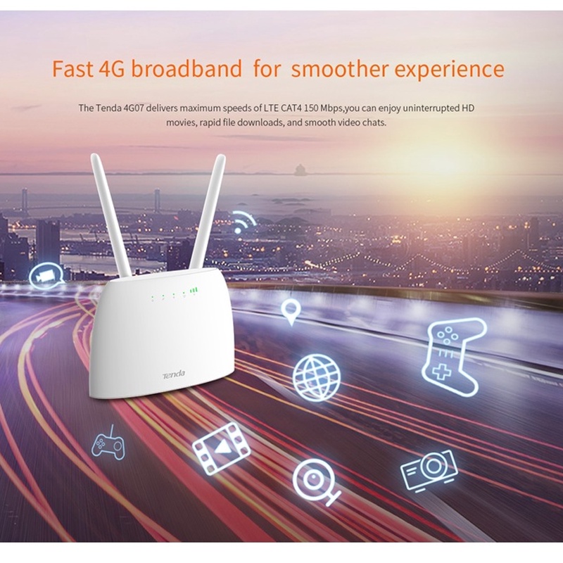 Tenda 4G07-4G SIM Router, LTE Dual-Band AC1200 WiFi Router con SIM, 2 Tenda 4G07-4G SIM Router, LTE Dual-Band AC1200 WiFi Router con SIM, 2