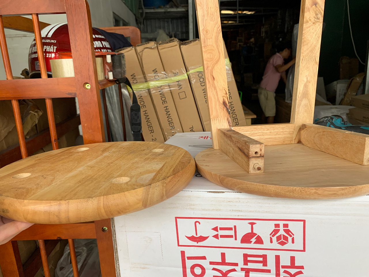 ghế đôn 60cm gỗ cao su xuất khẩu