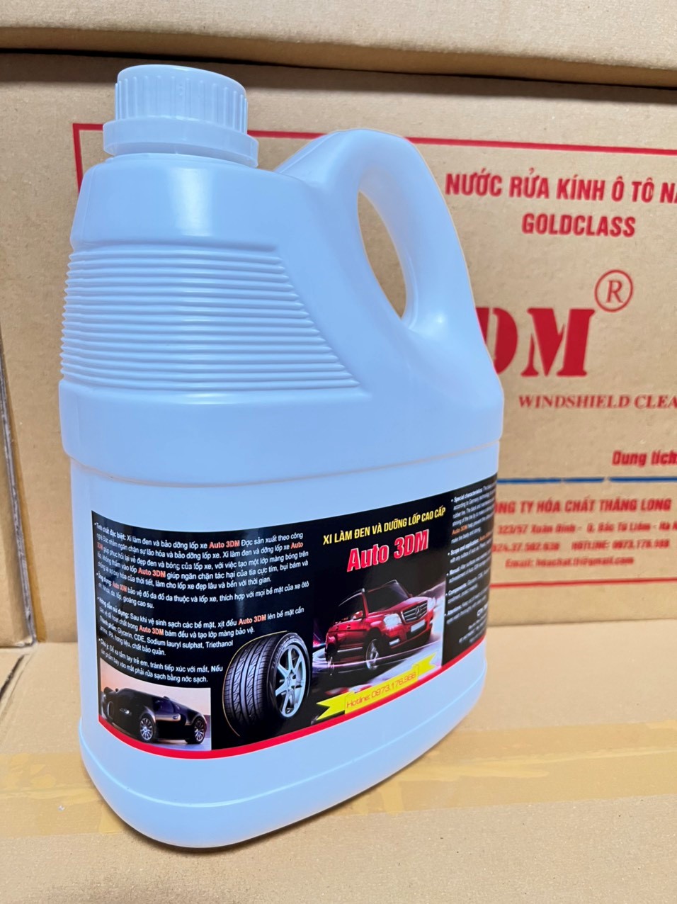 Xi đen bóng dưỡng lốp ô tô can 4 LIT