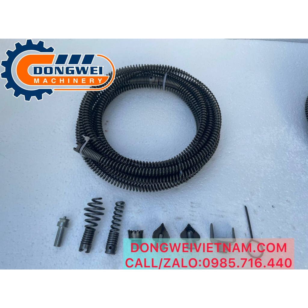 Dây loxo thông tắc cống phi 12mm dùng máy khoan