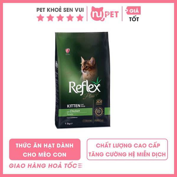 Thức ăn hạt Reflex Plus Kitten vị gà 1.5kg
