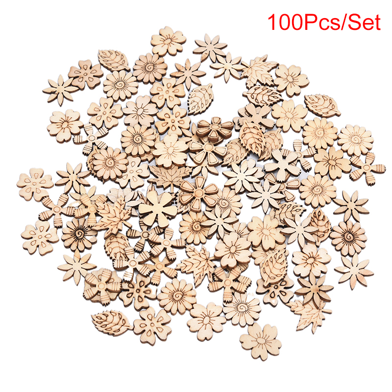 100pcs%20Mixed%20Patter%20Doodle%20Toy%20Natural%20Wooden%20Slice%20Scrapbook%20DIY%20Craft%20Making%20-%20Image%205