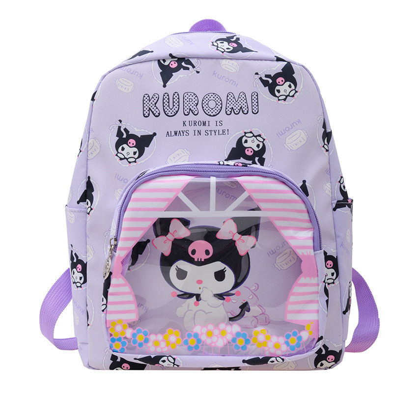 QFDI New Kindergarten School Bag Lightweight Cute Cartoon Backpack Girls Large Capacity Backpack