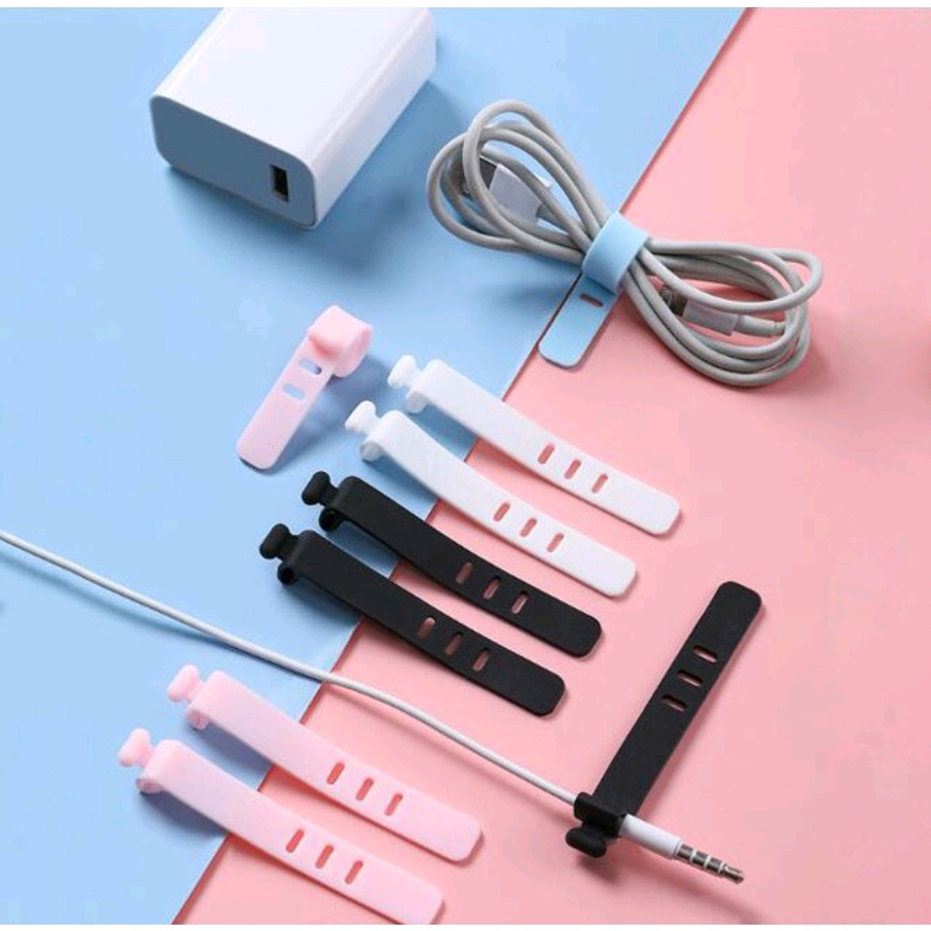 (5pcs) cuộn cáp silicon dây buộc cáp Máy cuộn dây dây tổ chức tai nghe USB dòng dữ liệu Bàn Phím kèm Chuột dây cáp chủ