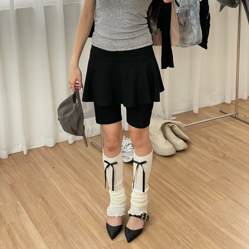 [SIE] black low-waist skort // quần váy kiểu blokecore keooo