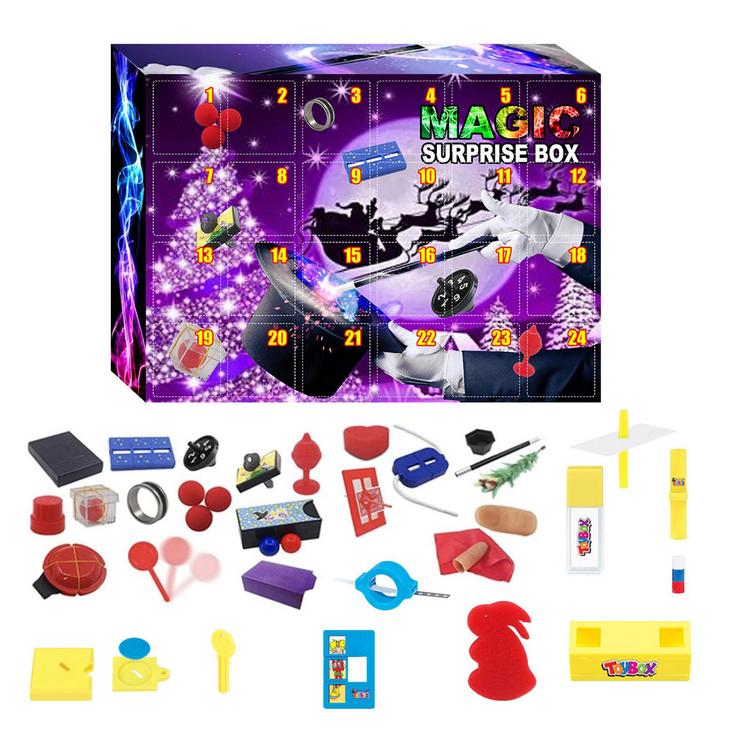 Christmas Advent Calendar 2023 Christmas Magic Prop Box Countdown to Christmas Favor Playset Gift for Kids Teens outgoing