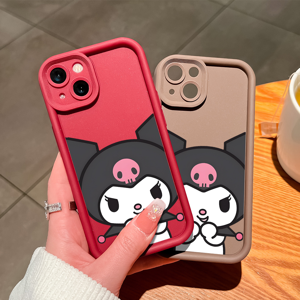ZCSIBORUI for Samsung A06 Back Cover Cute Kuromi Pattern Soft Camera Protection Rubber Square Ladder Phone Case.