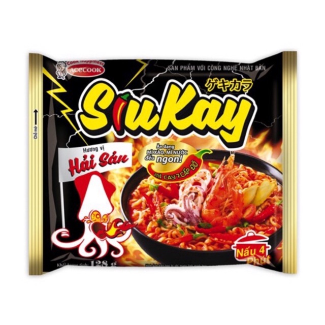 Mì SiuKay Acecook 3vị (Hải Sản ,Bò ,Gà cay Phô Mai) ( NT )
