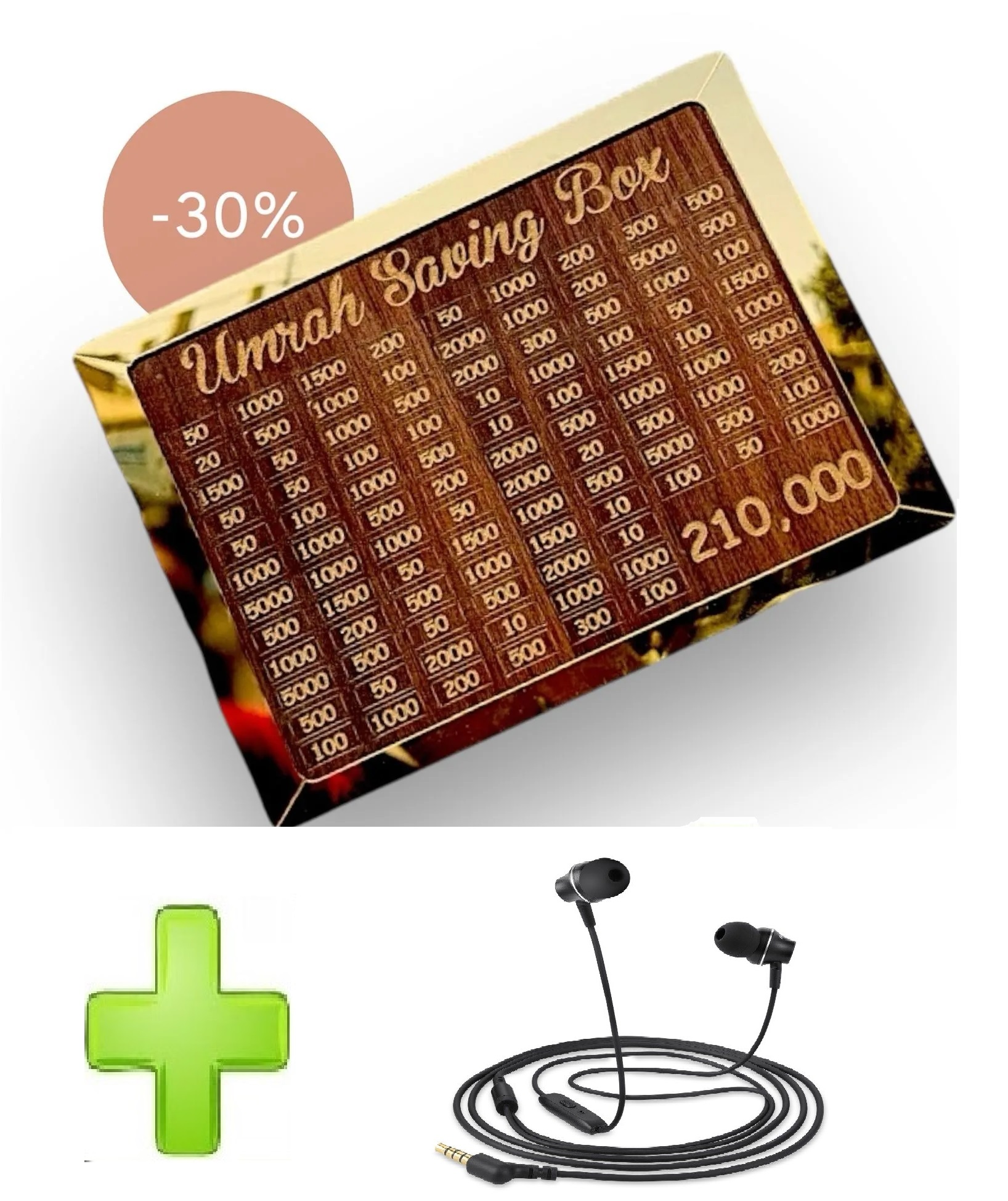 Umrah Saving Box - Money Saving Box - Wooden Gullak Money Box with Counter Money Saving Box Perfect Cash Saver & Best Gift for Friends 280 Days Savings Plan - Islamic Halal Money Jar for Hajj & Umrah - Daily Pilgrimage Savings Tracker with Handfree. 